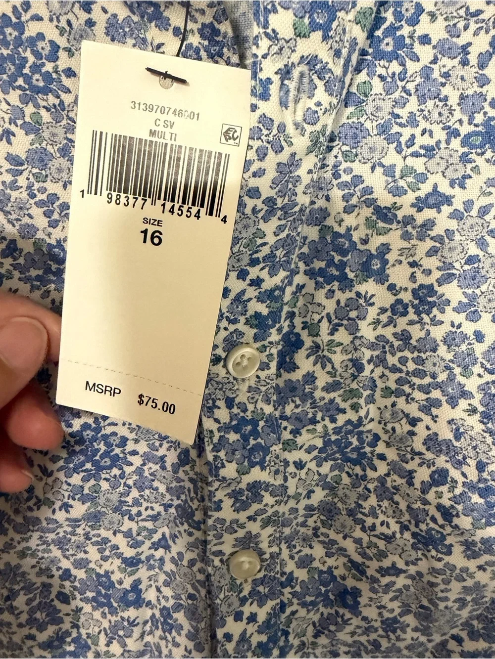 Ralph Lauren Blue Floral Long-Sleeve Girls Dress